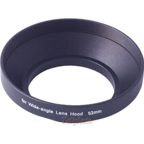 52mm 52 mm Black Camera Metal Lens Hood Wide Angle Screw In Mount Lens Hood for Canon Nikon Pentax Sony Tamron Sigma