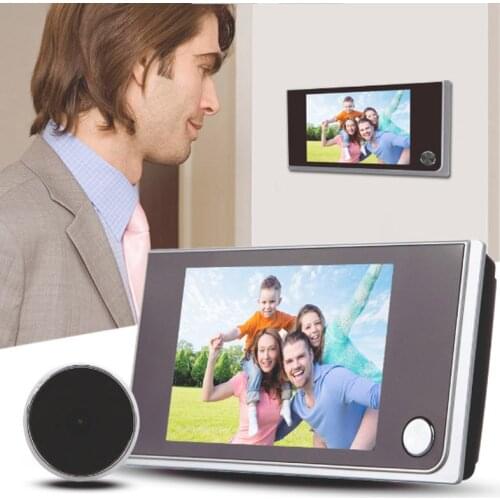 3.5 inch LCD Color Screen Digital Doorbell 170 Degree Door Eye Doorbell Electronic Peephole Door Camera Viewer Outdoor Door Bell