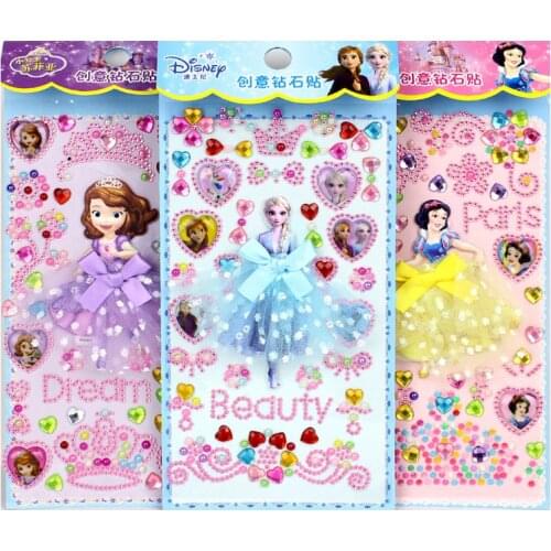 Disney Princess Frozen Sofia Stickers Funny Kids Toys Cute Anime Stickers Kawaii Cartoon Sticker Fairy Tail