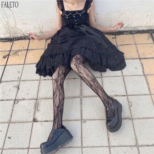 Faleto New 1 Pc Womens High Waist Tights Fishnet Stockings Thigh High Pantyhose Partterned Lace Mesh Net Fishnet Sexy Leggings