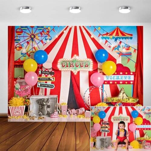Circus Carnival Photography Backdrop Red Circus Playground Birthday Party Newborn Baby Portrait Photo Shoot Background Photocall