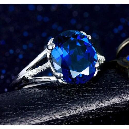 Korean Decor 925 Silver Dating Rings For Women Adjustable Emerald Ruby Sapphire Gemstone Oval Shape Finger Jewelry Female Ring