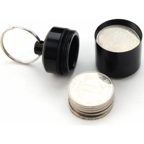 Outdoor Camping Aluminum Alloy Small Medicine Cartridge With Sealed Impermeable Ring Earphone Storage Jar