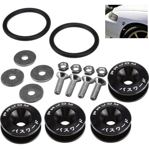 Mayitr 1 set Black Car Auto Quick Release Fastener JDM Style For Bumper Trunk Fender Hatch Lid Kit Parts