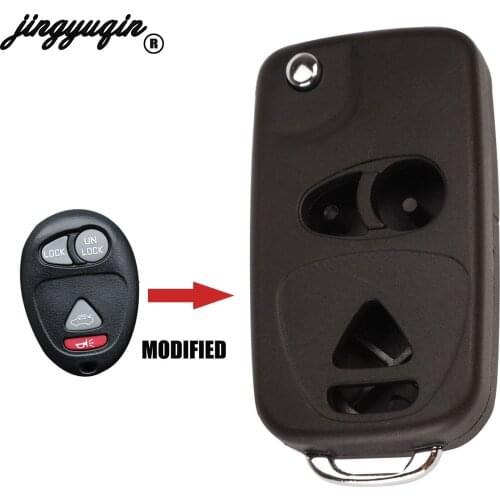 Jingyuqin Modified Folding Car Key Shell Fob Case for Buick Regal Lacrosse Park Avenue Excelle Cover 4Buttons