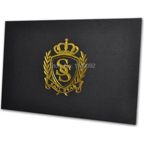 Customize garment black matte paper with golden stamping tags/clothing cardboard hang tag/business card/jacket printed labels