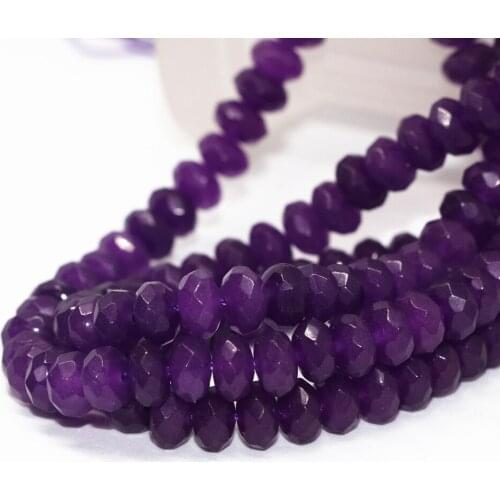 Natural stone purple chalcedony jades 2X4mm 4X6mm 5X8mm Abacus Faceted crystal loose Beads diy Jewelry making 15 inches B159