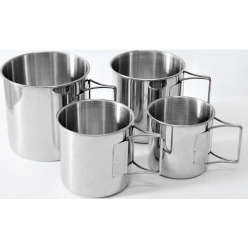 Wholesale 4Pcs/Set Stainless Steel Stackable Drinking Water Cups Mugs for Outdoor Camping Outdoor Picnic Accessories