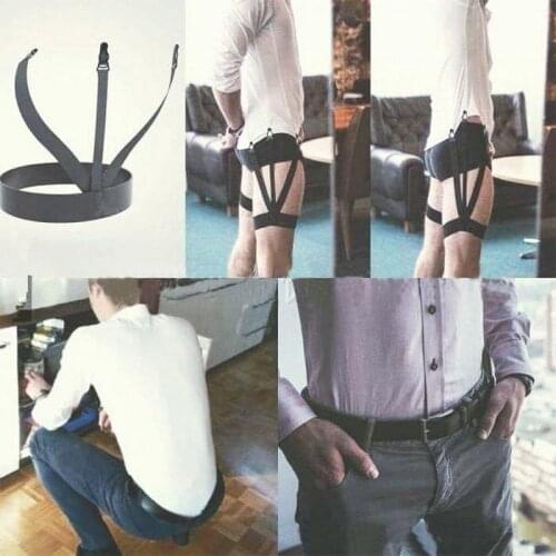 2PC Adjustable Suspenders For Business Men Shirt Holder Straps Non-slip Locking Clips Belt Suspender Clamps Gentleman Leg Braces