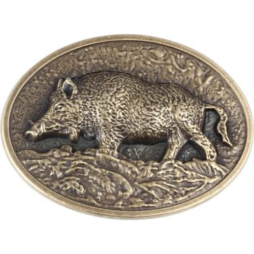 Wild boar animal pattern alloy belt buckle smooth buckle DIY