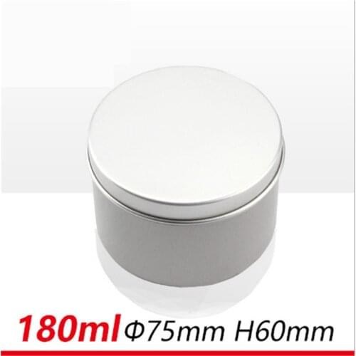 Wholesale 25ps/lot Empty 180g Silver Aluminum Candle Jar Mental Containers for Candle Reuse DIY High Quality Empty Jar with Lid