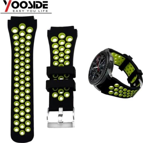 Soft Silicone Breathable Sport Band Waterproof 22mm Watch Strap Wristband for Samsung Gear S3 Frontier / S3 Classic