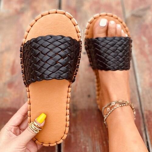 Summer Womens Slippers Retro Hemp Flip flops Casual Ladies Shoes Woman Beach Slippers Sewing Women Flats Shoes Female Footwear