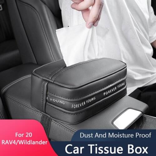 QHCP Car Tissue Box Seat Back Sunshade Armrest Tissue Bag Organizer Interior Accessory For Toyota RAV4 Wildlander 2020 Universal