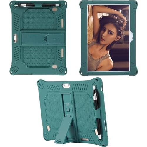 10.1'' Universal New Soft Silicone Case Stand Protective Shell For 10 10.1 inch Android Tablet PC Shockproof Back Cover+ Stylus