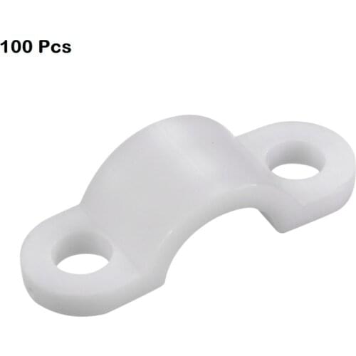 Uxcell Nylon White 100pcs Curved Cable Clamp 3.5-4.5mm Diameter Applicable Range Wire Securing Lines Tube Fixing Clip
