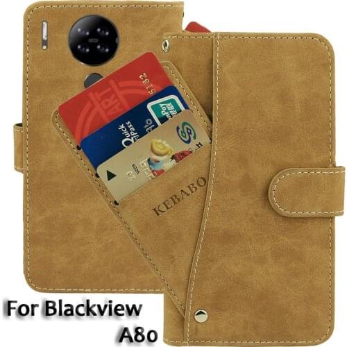 Vintage Leather Wallet Blackview A80 Case 6.21" Flip Luxury Card Slots Cover Magnet Phone Protective Cases Bags