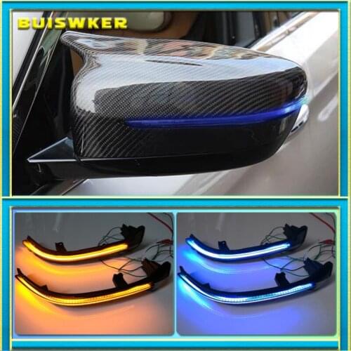 Yellow&Blue LED Dynamic Turn Signal Light For BMW 5 6 7 8 3 Series G38 G30 G31 G11 G20 M5 Flowing Water Blinker Flashing Light