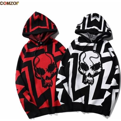 2021 Spring Autumn Men Women Pullover Sweaters Skull Loose Punk Harajuku Jumper Hip Hop Plus Size Long Sleeve Pull Femme