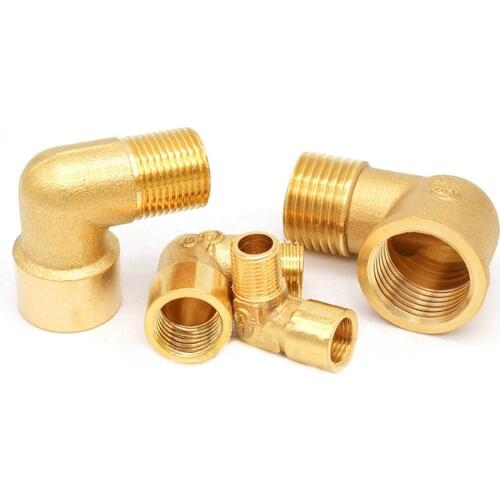 1/8" 1/4" 3/8" 1/2" 3/4" 1" Female x Male Thread 90 Deg Brass Elbow Pipe Fitting Connector Coupler For Water Fuel Copper adapter