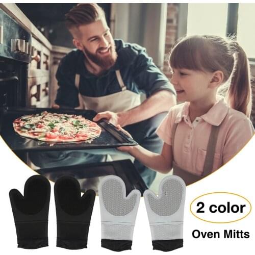 1 Pair High Guality Silicone Microwave Glove BBQ Oven Baking Hot Pot Mitts Cooking Heat Resistant Kitchen Baking Tool Nice