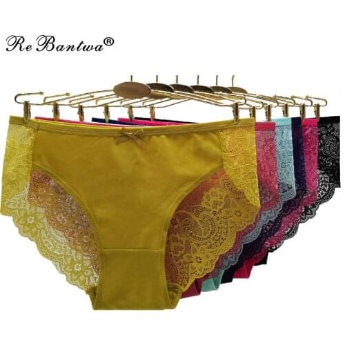 10 Pcs Cotton Lace Panties Sexy Briefs Women Underwear Transparent Lingerie Panties for Female Ladies Floral Pantys Underpants