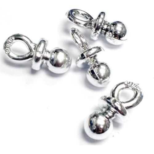10X silver Pacifier Bead Charms for making Fashion Girl Kids Jewelery Necklace Vintage Cup Cake Topper Decoration DIY Home Craft
