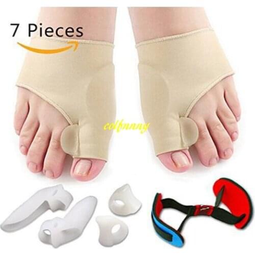 200sets/lot 7Pcs/set Foot Care Tools Hallux Valgus Correction Sets Orthopedic Silicone Toe Separator Bunion Guard Pedicure Tools
