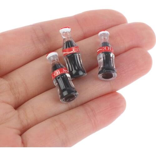 3pcs mini coke drinks 1/12 dollhouse miniature food doll drinks play kitchen toy