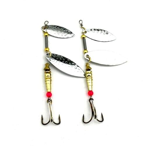 5pcs Metal Spoon Fishing Lure for winter fishing 9.8cm 10g Artificial Pesca Hook Spinnerbait With Spiral Sequins (SP138)
