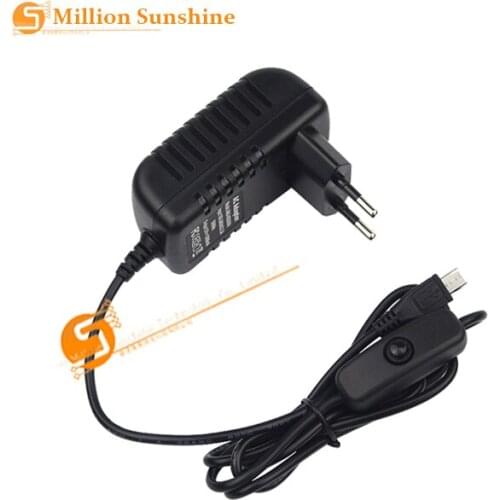 5V 3A Raspberry Pi 3 Power Supply Switch Button Power Adapter Micro USB Port for Raspberry Pi 3 Model B