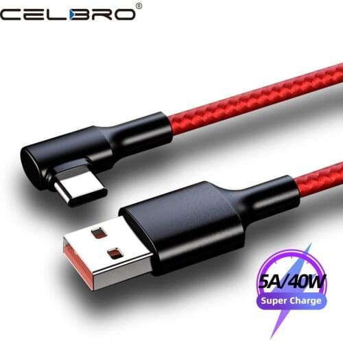 5A USB Type C Cable 40W Phone USB C Fast charge Cable Microusb Type-C Super Quick Charger Cable for Samsung Huawei Xiaomi 0.25m