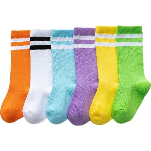 6 Pairs/lot 2021 Spring Summer Kids Socks Korean Style Thin Mesh Baby Boys Girls Cotton Socks for 1-8Years Old Children
