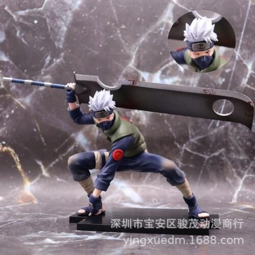 Anime Na Shippuuden Hatake Kakashi Shinobi Ghost Cut Broadsword Ver. PVC 15CM Action Model Figurine Collectible Toy Figure