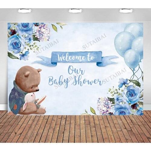 Baby Shower Bluey Beautiful Bear Photograph Wallpaper Backdrop for Photo Background Photography Studio Photophones for Photos