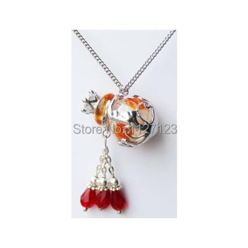 Free shipping!!1pcs Aromatherapy diffuser necklace( jacinth),Murano perfume bottle necklace,Essential oil bottle necklace