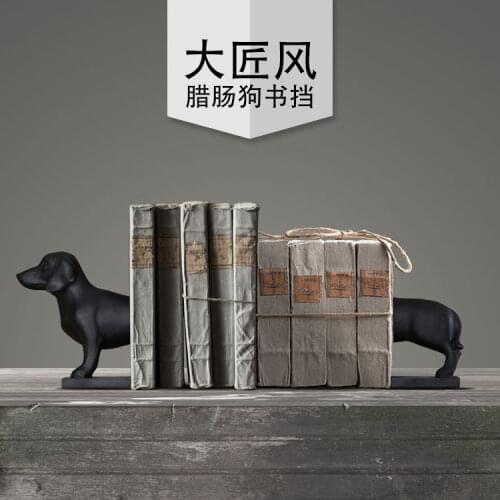 A big wind creative design decoration New Scandinavian minimalist living room decorations gift sausage dog Bookends bookshelf