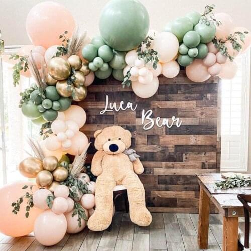 Retro Green Balloons Decoration Garland Arch Balloon Chain Set Baby Shower Birthday Party Wedding Decoration Supplies