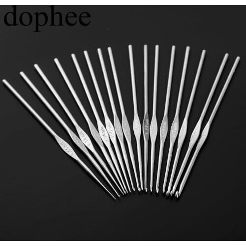 Dophee 1pc Crochet Hook Knitting Needles 0.5mm to 2.7mm Lace Crochet Hook Weave DIY Craft Yarn 16 sizes