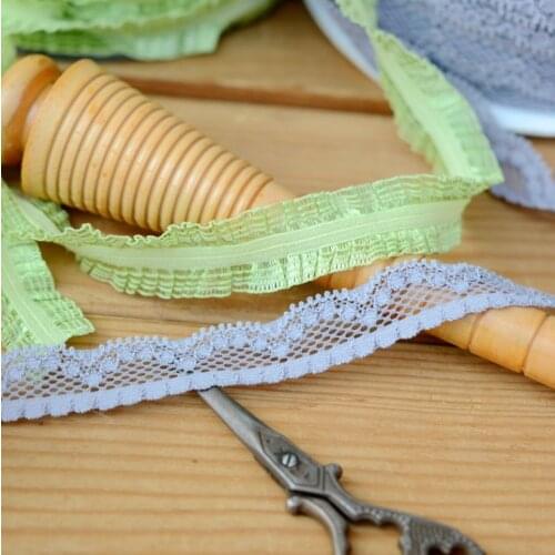 5 Meters/lot Width 1.5cm Green Grey Embroidered Elastic Lace Ribbon Trims DIY Underwear Lingerie Trimming Sewing Accessories