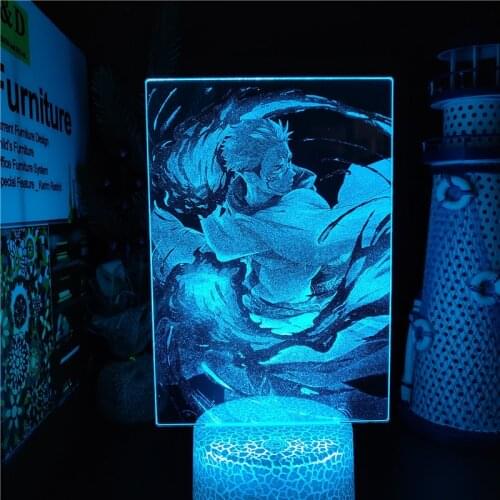 Jujutsu Kaisen Ryomen Sukuna Figure 3D LED Lamps RGB Lampara Illusion Night Lights Bedroom Decor Table Lamp Birthday Manga Gift