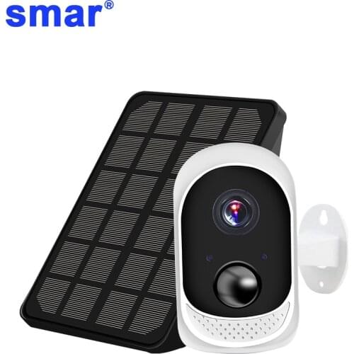 Smar solar camera Rechargeable Battery IP Camera with Solar Panel Security Wifi Outdoor Weatherproof Home PIR Motion Alarm