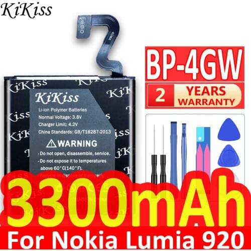 KiKiss Mobile Phone Replacement Battery BP-4GW For Nokia Lumia 920 Lithium Polymer Rechargeable Batteries 3300mAh