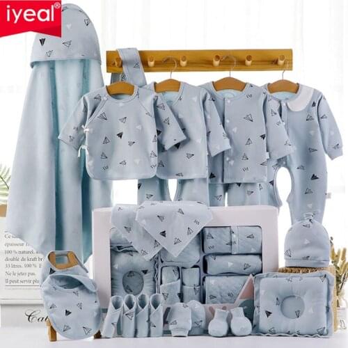 IYEAL 19-23PCS Newborn Baby Clothes Cotton Baby Gift Set 0-3 M Autumn Winter Kids Clothes Suit New Born Clothing Family Gifts