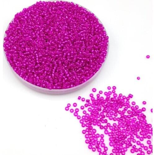 Nice 16g 1000pcs 2mm 12/0 Rose Pink Silver Lined Round Loose Spacer Beads Cezch Glass Seed Beads Jewelry Making DIY Garment Bead