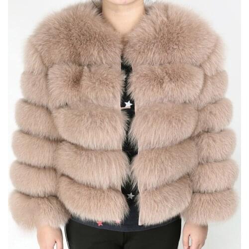 Luxury Real Fox Fur Coat Short Women Winter Jacket Real Fox Fur Parkas With Pockets Fashion High Street Detachable
