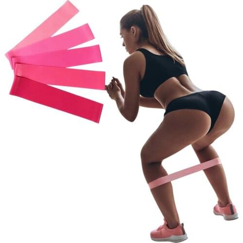 Gradient Color-5 Pcs Latex Exercise Resistance Loop Bands Best Workout Equipment Set of 5 Different Fitness Tool with Travel Bag