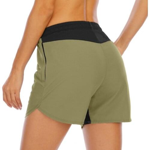 Summer womens shorts solid color loose quick-drying fashion pocket elastic sports shorts fitness all-match Womens Clothing 202