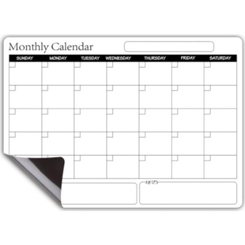 Magnetic Calendar Sticker Monthly Weekly Planner Calendar Table Dry Erase Calendar Whiteboard Schedules Fridge Message Board 1PC