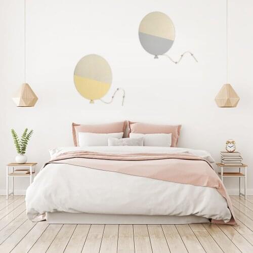 INS Nordic Wooden Balloon Wall Sticker Kids Room Decoration Baby Bedroom Ornaments Murals Nursery Decor Photo Props Home Decor